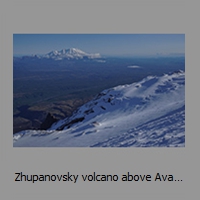 Zhupanovsky volcano above Avachinsky glacier